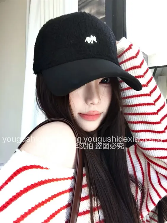有故事的小羊|高级感小狐狸刺绣棒球帽女秋冬显脸小保暖鸭舌帽子