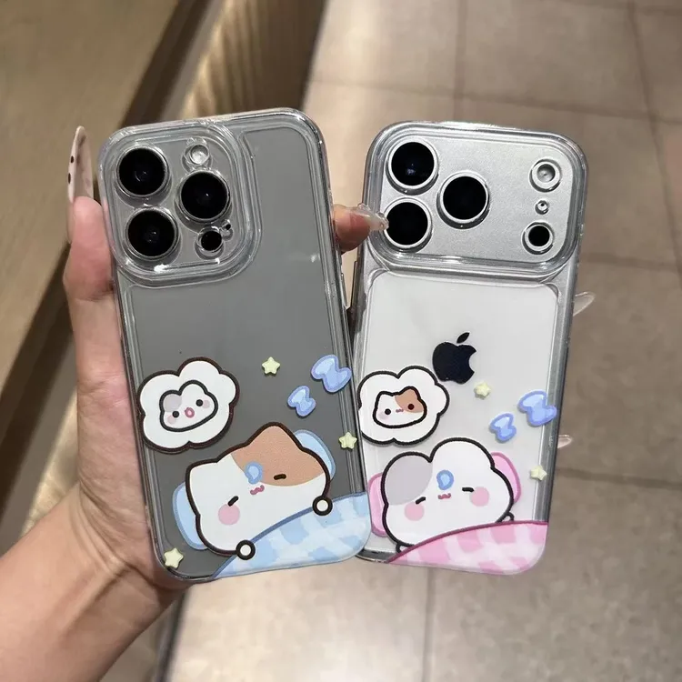 BANCA 睡觉小猫情侣适用iPhone17手机壳苹果小米OPPO华为VIVO