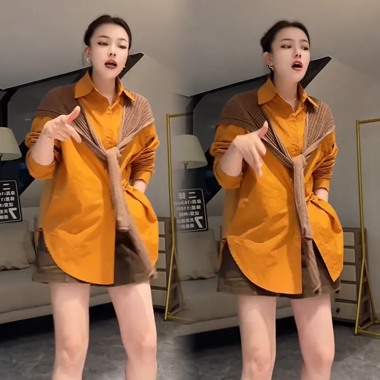 2025秋季新款时尚显瘦气质网红高档洋气女高级百搭宽松大码衬衫潮