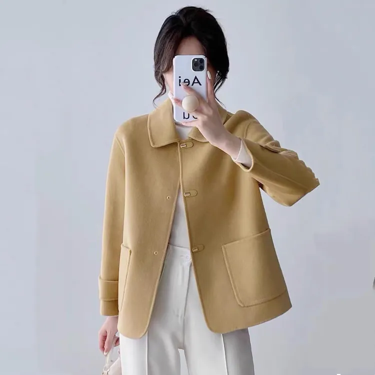 双面呢大衣女短款春秋新款高级感双面绒显瘦洋气减龄毛呢外套
