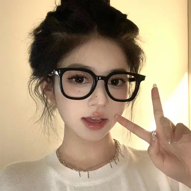 超轻黑框素颜近视眼镜女可配有度数防蓝光大脸显瘦方框韩版眼睛架
