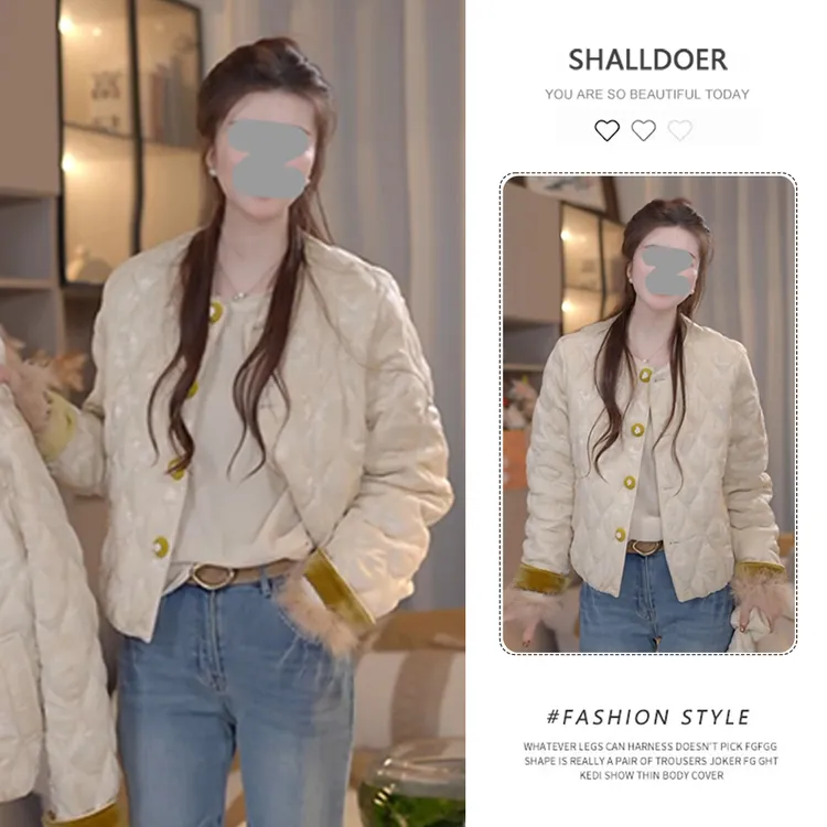 2025新款港风设计感宽松复古简约时尚棉服女时尚减龄衣服