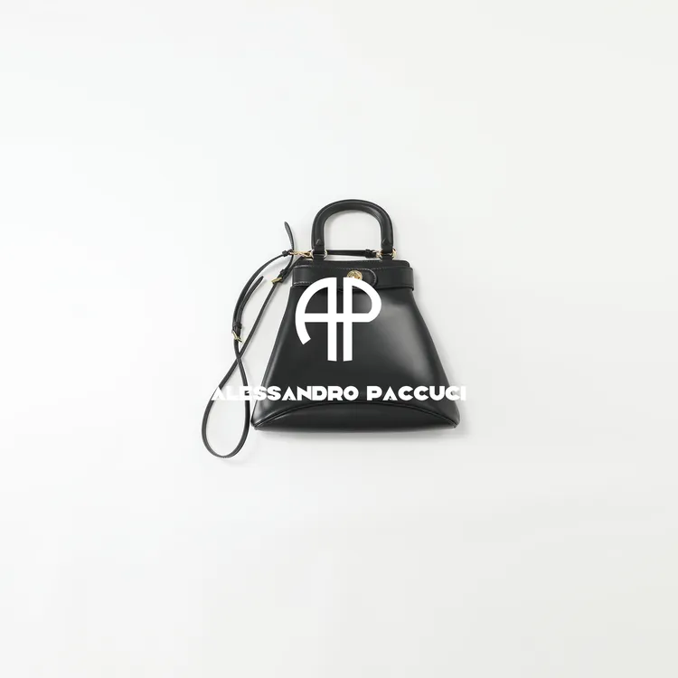 AP洛哥53077BT头层牛皮黑色简约时尚百搭气质斜跨包手提包