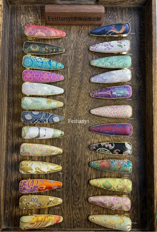 宋锦发夹-No退No换、默认微瑕，想好再拍，备注编号