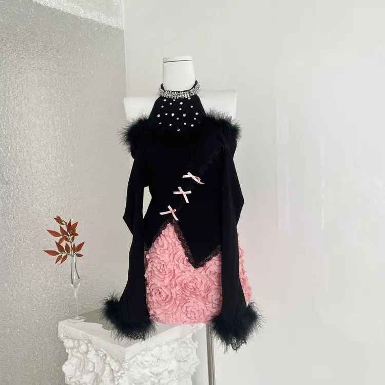 【星河秘境】秋冬新款纯欲风千金温婉大方甜美小众设计显瘦上衣短裙