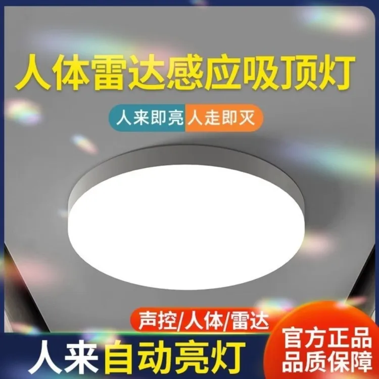 智能感应三防吸顶灯雷达红外人体智能感应灯过道走廊楼梯声光控灯