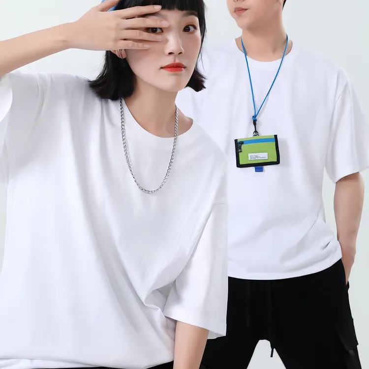 【买一送一】夏季纯棉t恤男款短袖重磅新疆长绒棉男女舒适百搭简约T