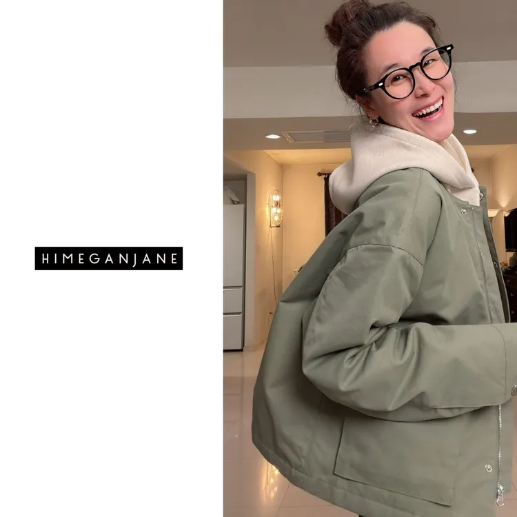 HIMEGANJANE “珠帆夹克棉服”定制面料廓形复古工装外套0109011