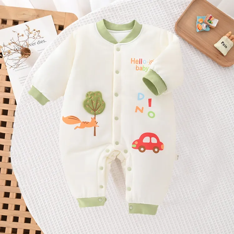 150g棉服连体衣新生幼儿加厚保暖锁温冬季外出打底爬爬服纯棉安阳