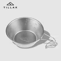 TILLAK超轻钛雪拉碗 户外露营便携杯便携式旅行野营野餐餐具野炊