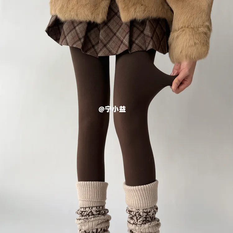 宁小益800D平纹春秋丝袜冬季连裤袜子女微压显瘦灰色婴儿绒打底裤