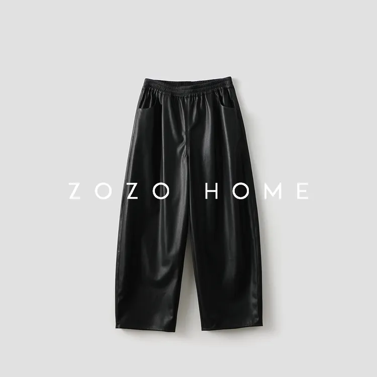 【ZOZO HOME】红人上新基调休闲廓形九分皮裤q170182p