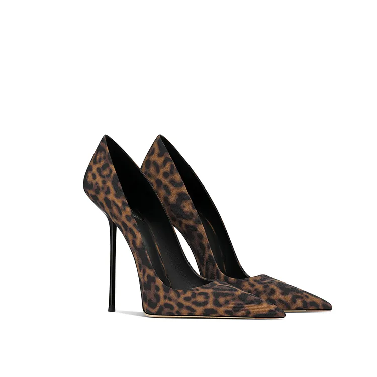 2025秋冬流行新款豹纹高跟鞋女细跟尖头小众御姐气质百搭名媛单鞋