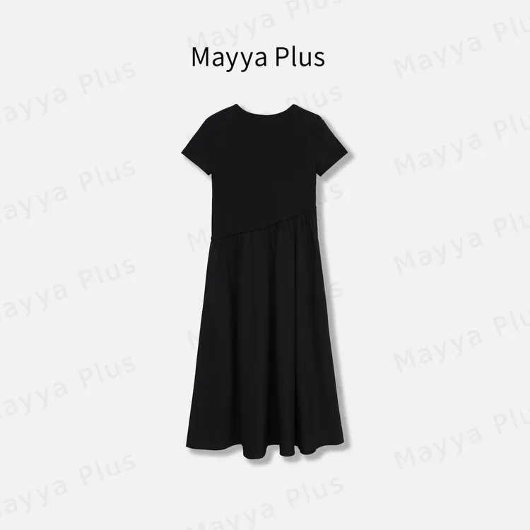 【宝藏裙】Mayya Plus麦芽定制简约短袖连衣裙减龄显瘦裙子32518661