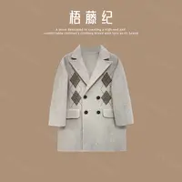 【格雅】【纯手工羊毛大衣】儿童秋冬款双排扣西装领外套25DY037