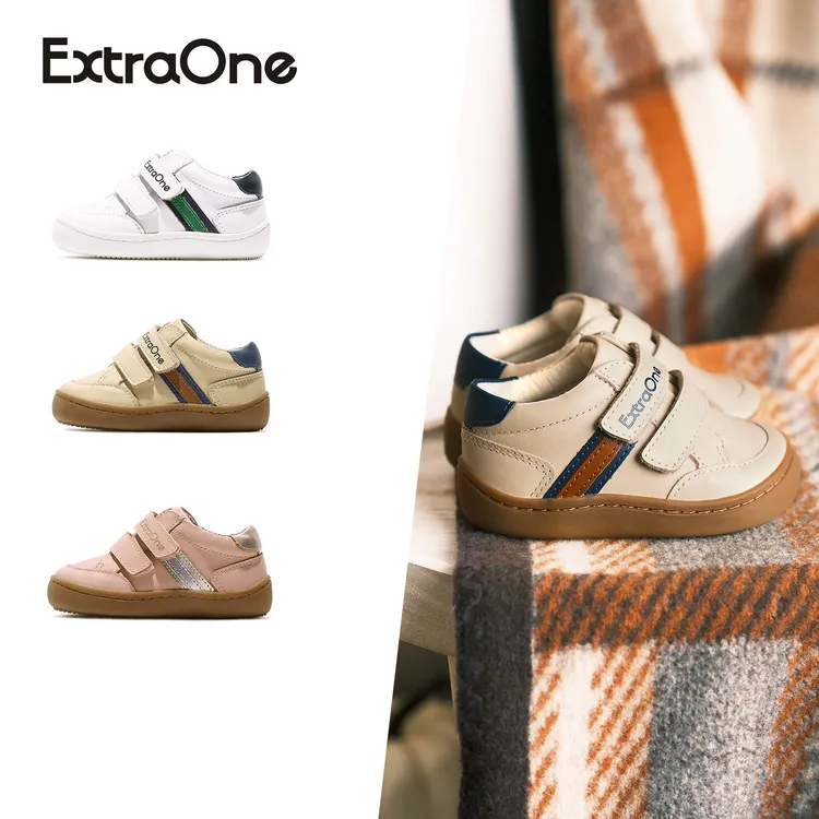 ExtraOne魔术贴百搭稳步鞋春秋防滑运动鞋真皮童鞋#311