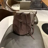 【慕懿时袋】时髦轻奢磨砂皮复古水桶包百搭包单肩包通勤女包