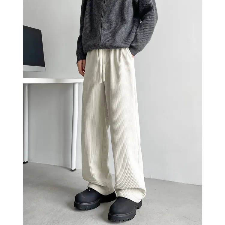 美式重磅灯芯绒秋冬加绒男女同款小众设计感直筒美式休闲裤