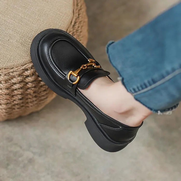 软真皮2025年新款玛丽珍单鞋厚底乐福鞋JK日系学院风一脚蹬小皮鞋