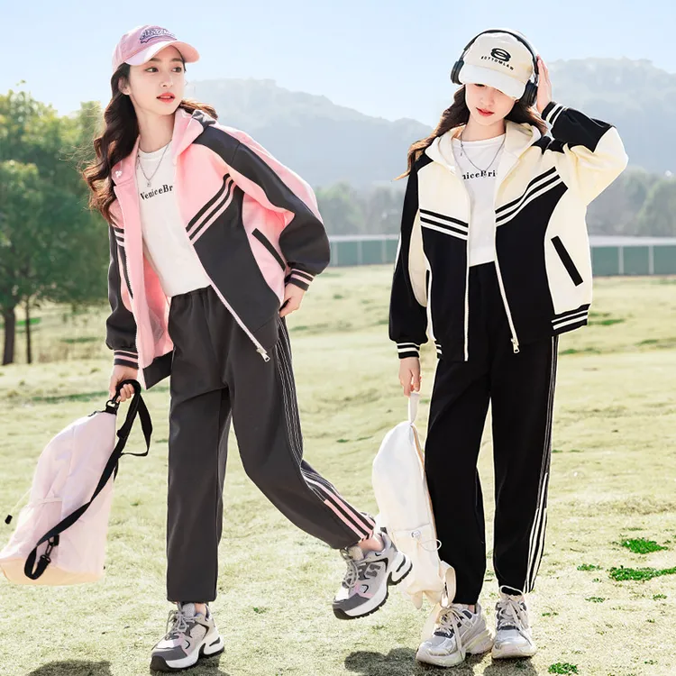 女童套装春秋款2025新款洋气童装女孩大童秋季两件套儿童运动秋装