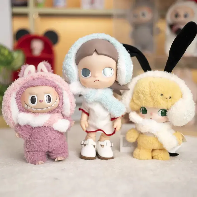 嘎子姐哭娃雪花耳套围巾通穿菱格马甲娃衣