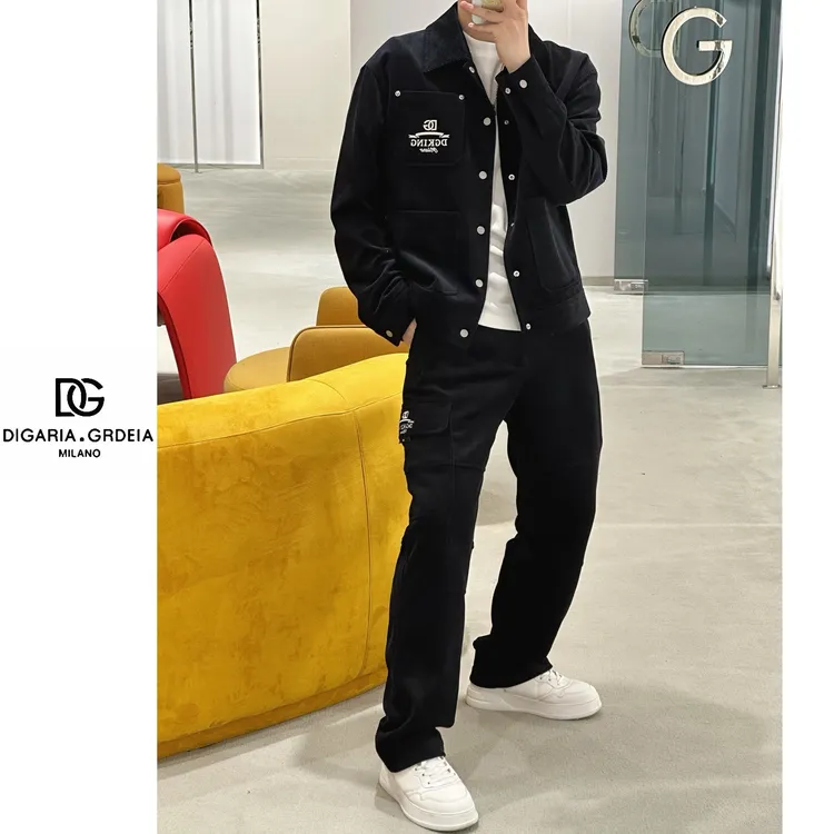 137/024 迪噶雅DG/25秋季新款男士轻奢定制条绒时尚休闲套装