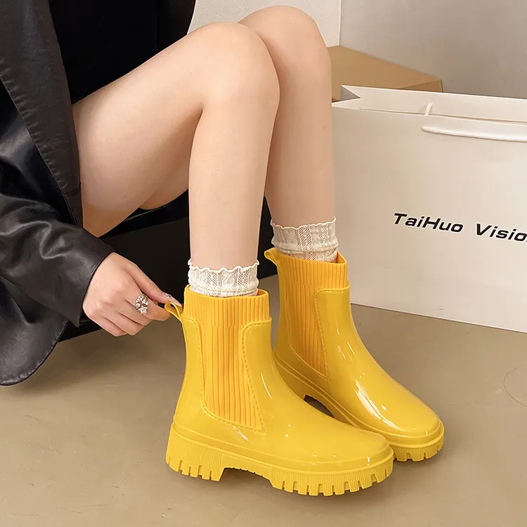 女小个增高马丁靴洋气新款可外穿雨鞋低帮厚底雨靴2025年新款爆款