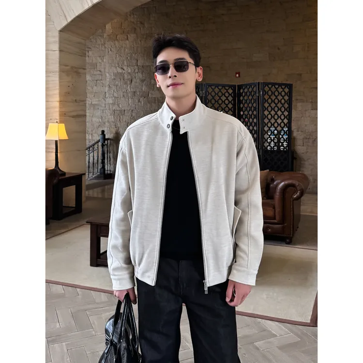 简约松弛感「莱赛尔云暖绒」冬季时髦感立领夹棉男士休闲夹克外套