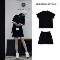 Ying-Zi【留白】短裙套装设计感休闲夏季时尚