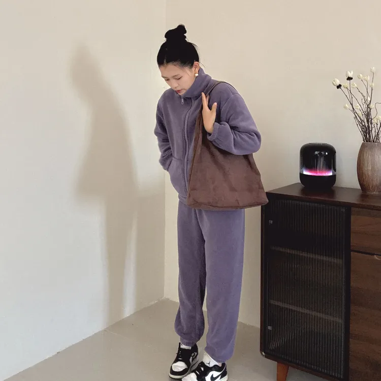 【升级版海豚绒】立领可外穿情侣家居服套装休闲秋冬季保暖加绒睡衣