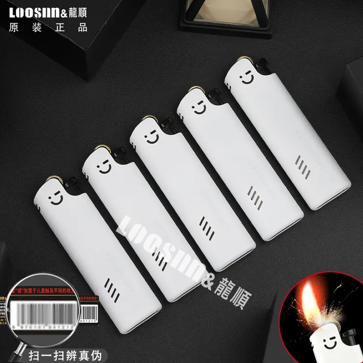 龙顺砂轮打火机金属明火短款充气加厚家用一次性老式打火机砂轮