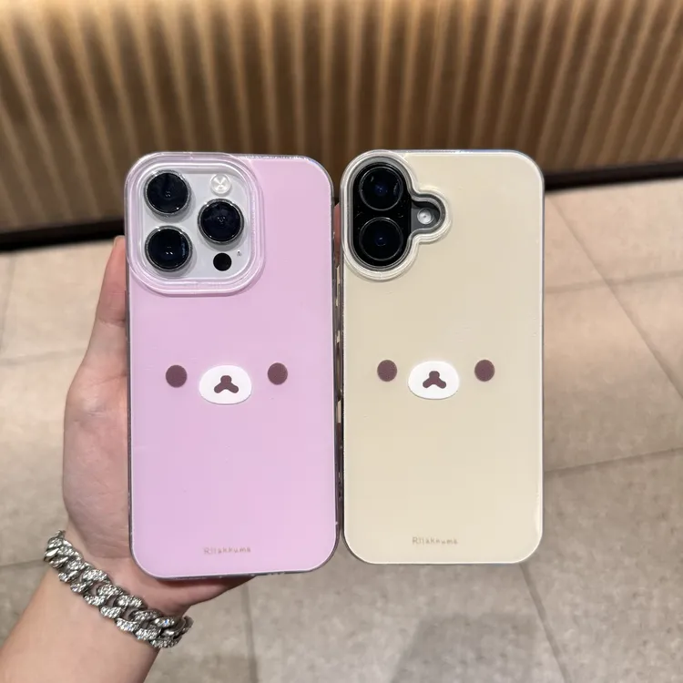 卡通可爱轻松熊imd适用苹果16/15华为p70情侣手机壳iPhone14oppo