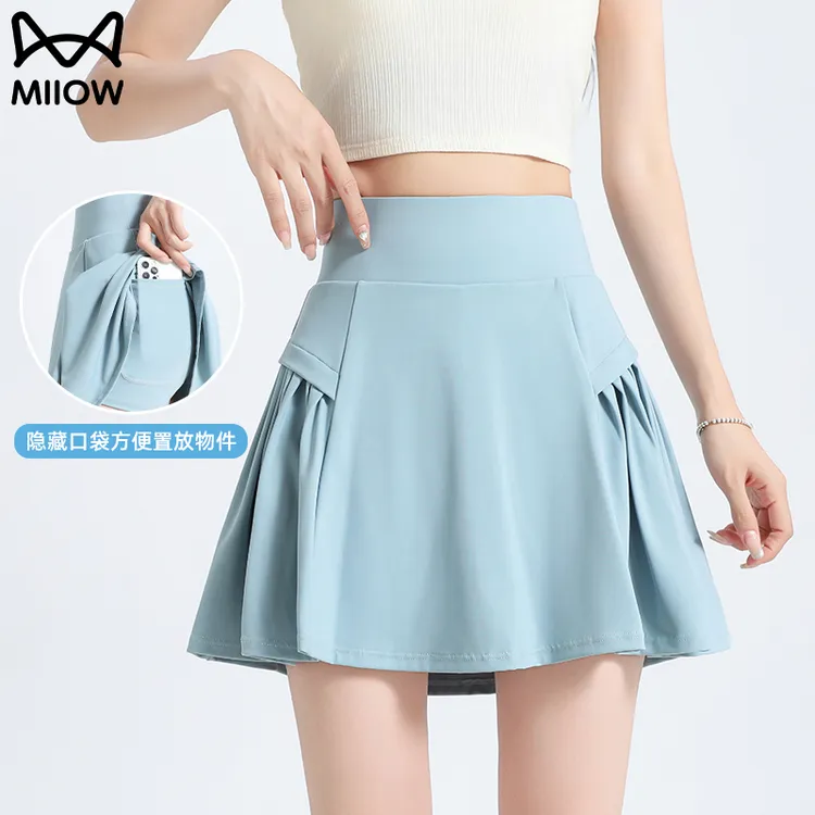猫人高腰运动半身裙女款2025夏季新款速干时尚潮流健身透气防走光