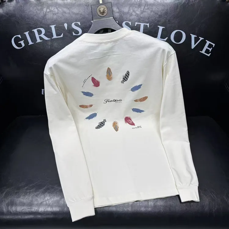 男士长袖t恤2025新款美式高端百搭休闲半袖上衣重磅纯棉打底衫潮