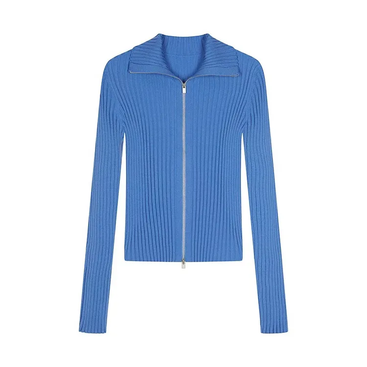 江南  25新品修身绵羊毛针织开衫显瘦弹力