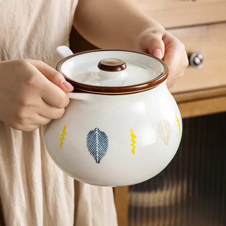 带滤网陶瓷猪油罐耐高温家用带盖釉下彩食品级荤油辣椒油专用罐