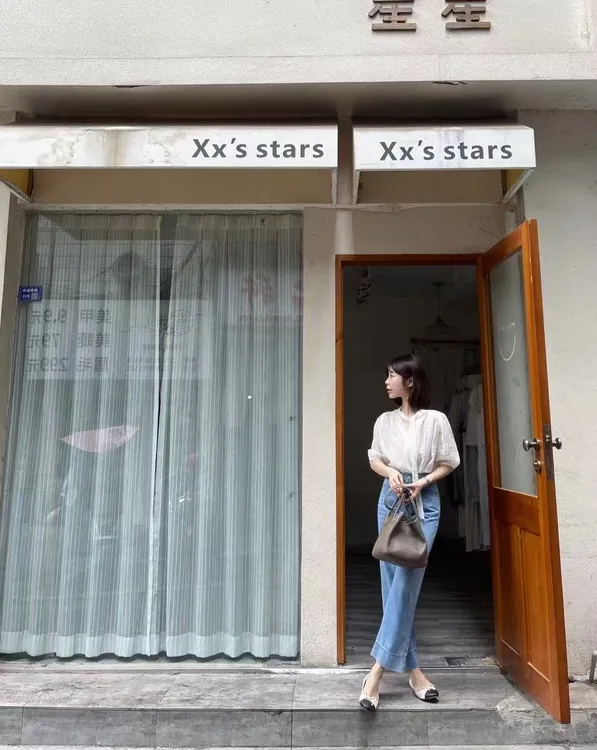 2025夏季新款韩系简约气质长袖薄款系带上衣高腰复古牛仔裤两件套