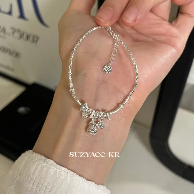 Suzyacc Kr 925银合成锆石手链 925银【多宝葫芦】手链手工-DC0273