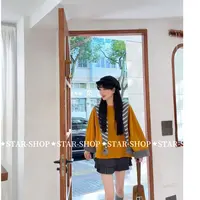 ｛南瓜橘｝撞色袖口 圆领简约宽松 卫衣 休闲