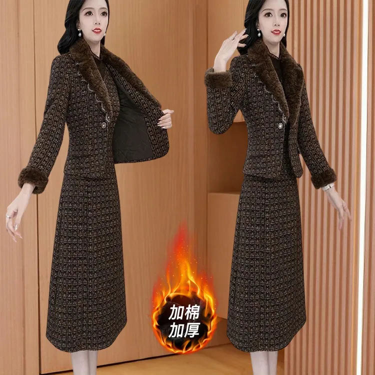 新中式时尚长袖职业套装女2025早秋新款气质高级感爆款两件套裙子