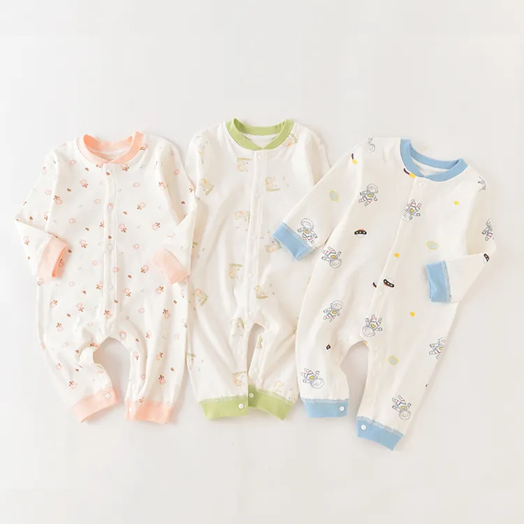 婴儿秋季衣服纯棉男女宝宝春秋款连体衣新生儿长袖睡衣早秋初生儿