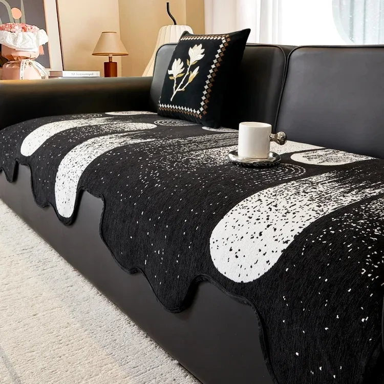 足姿法式高级感直排皮沙发垫2025新款四季通用异形不规则防滑坐垫