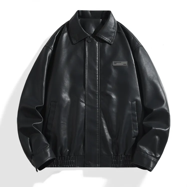 【PU皮衣】大码帅气百搭皮衣宽松上衣夹克休闲春秋季男士时尚潮