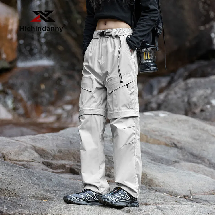 HICHIN户外冲锋裤男女新款春秋季耐磨工装裤可拆卸徒步登山运动裤