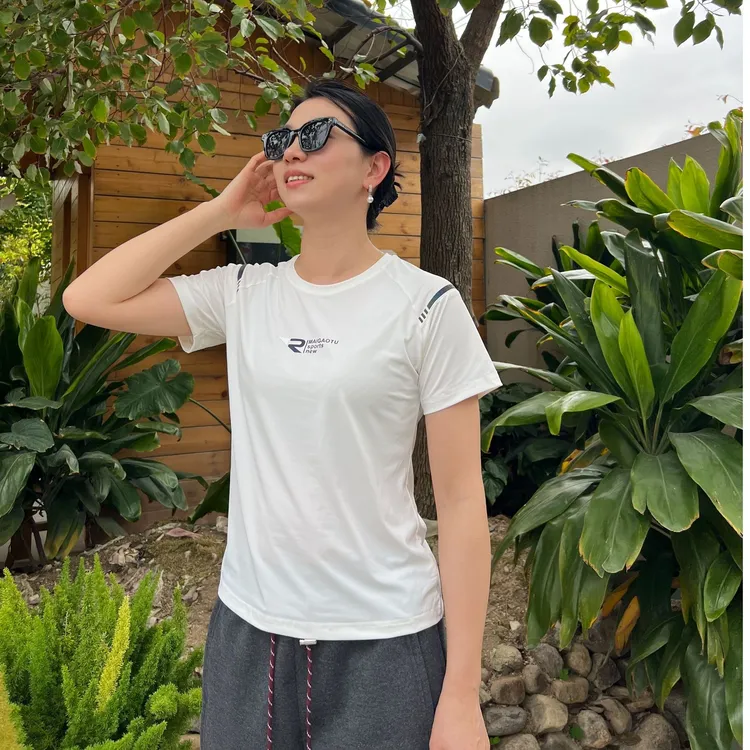 夏季运动速干冰丝T恤插肩袖冰感休闲弹力男女上衣夏季圆领舒适