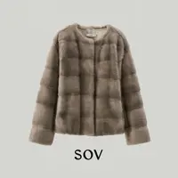 SOV “大象灰” 哥本哈根紫金级水貂 重工横排工艺 圆领长袖外套