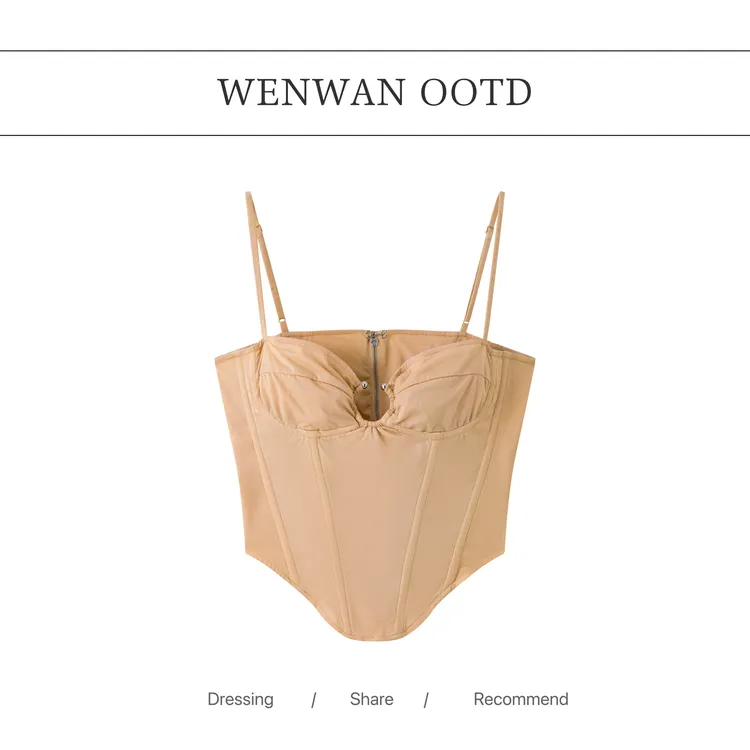 【美神悸动】辣妹性感金属圆环鱼骨胸衣吊带