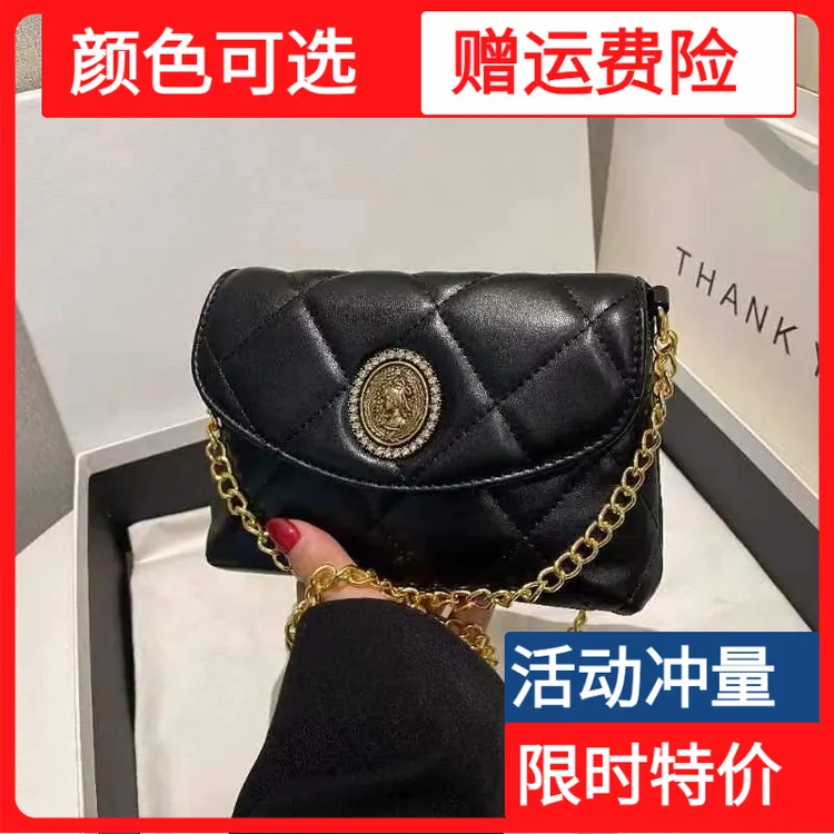 小香风百搭轻奢小众洋气潮流ins网红女士黑色链条女士单肩斜挎包