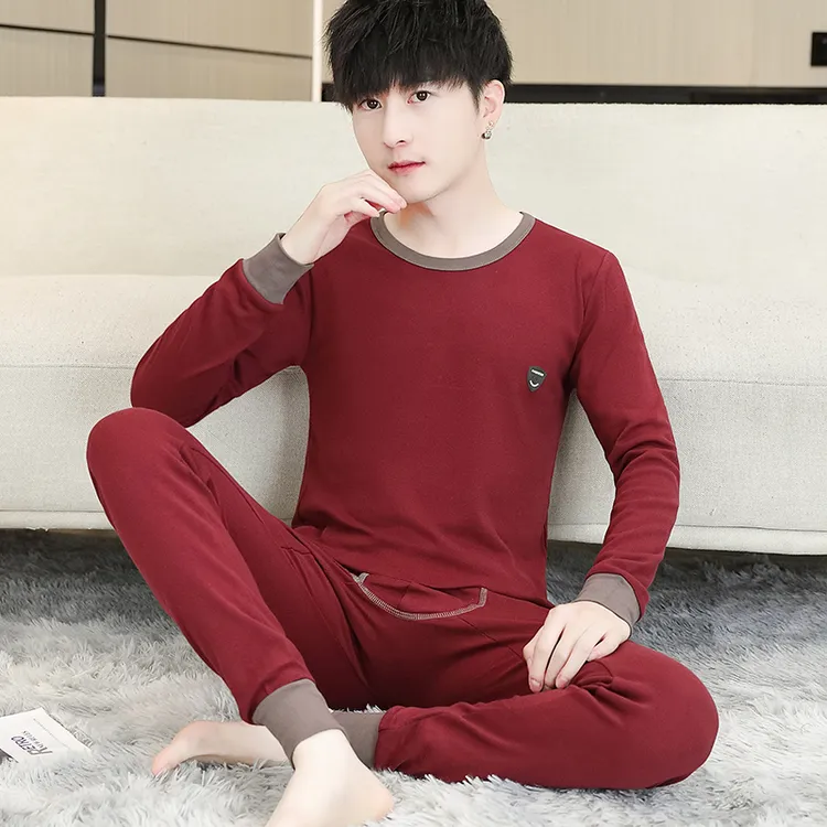 男士纯棉秋衣秋裤套装冬季2025新款打底衫T恤保暖内衣两件套爆款