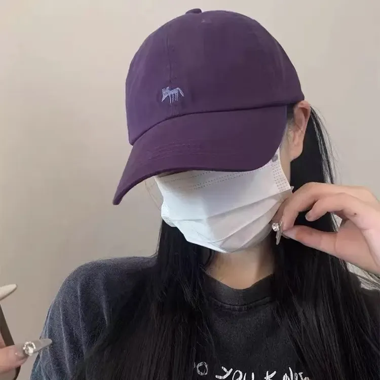 韩版小狐狸刺绣棒球帽鸭舌男女生春夏百搭宽檐帽子高品质软顶帽子